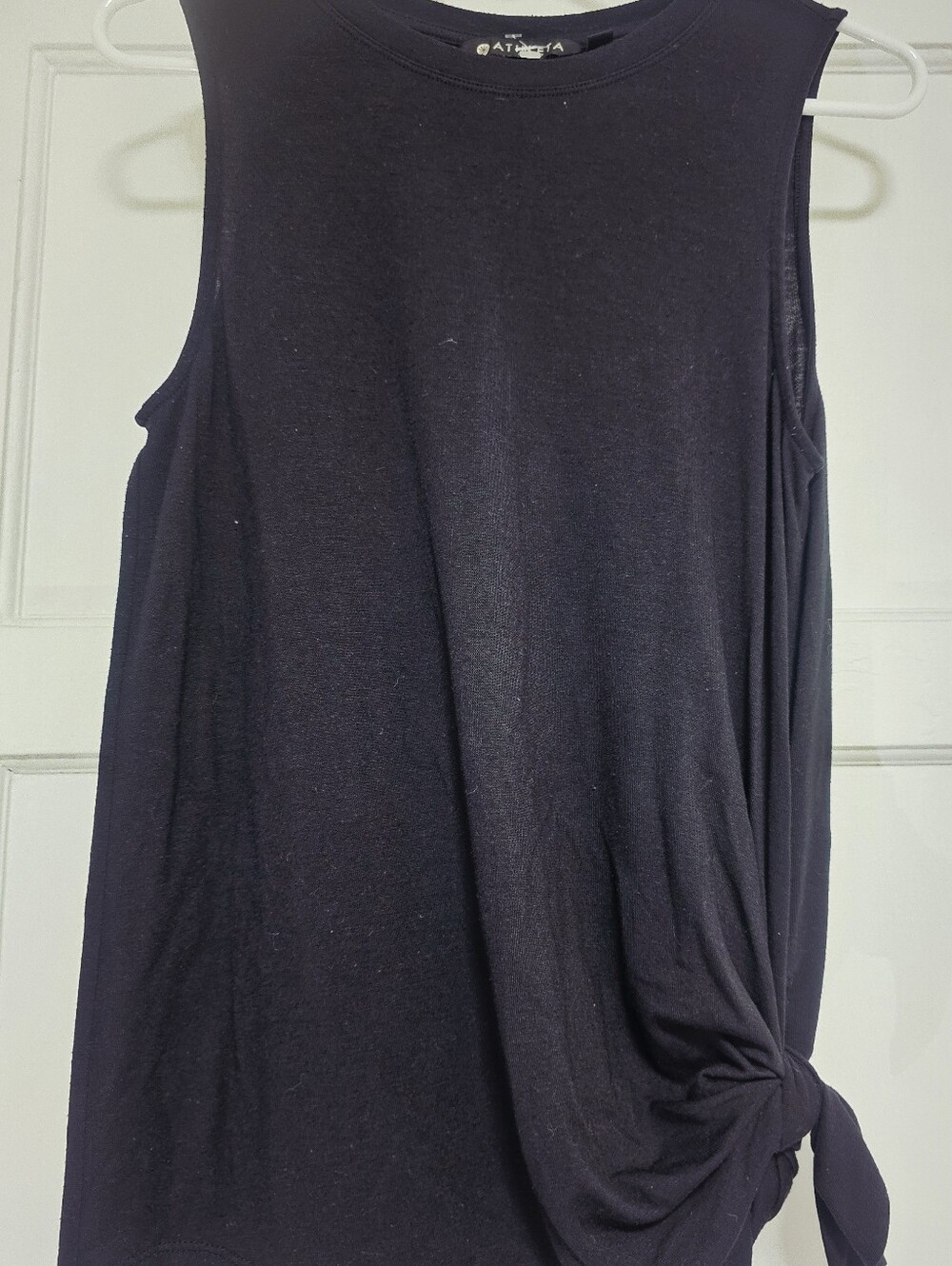 Athleta Navy-Black Sleeveless Tank with Side Knot